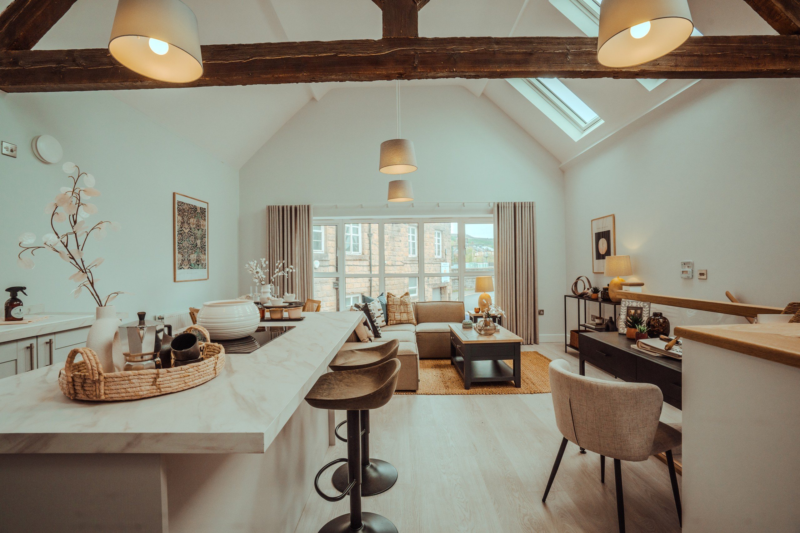 An open-plan zoned area designed by WildKind.
