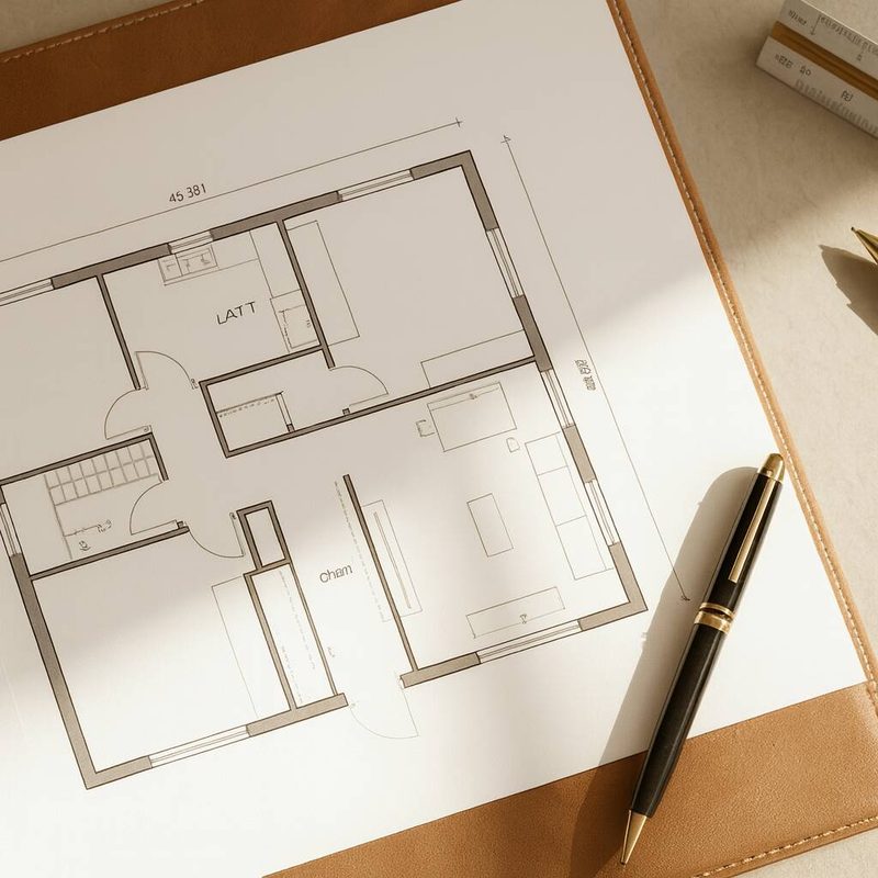 Property floor plan and pen, ready for your home staging quote